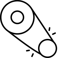 Motorized hose reel icon.